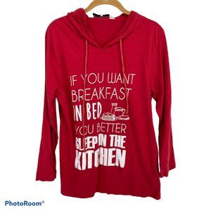 Jeffrey Banks Red Long Sleeve Hoodie Sweater M